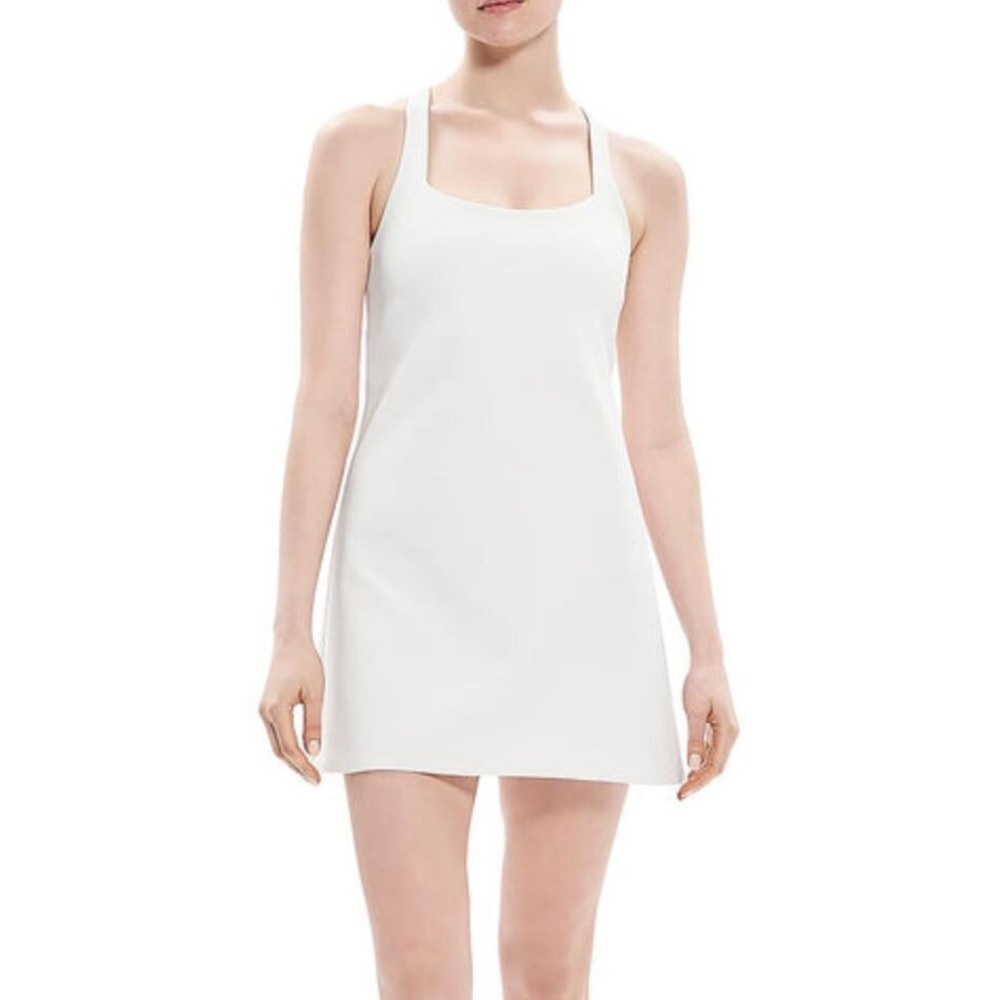 Theory Womens Mini Tennis Dress XL White Summer Pique 3 N0524622 Sleeveless